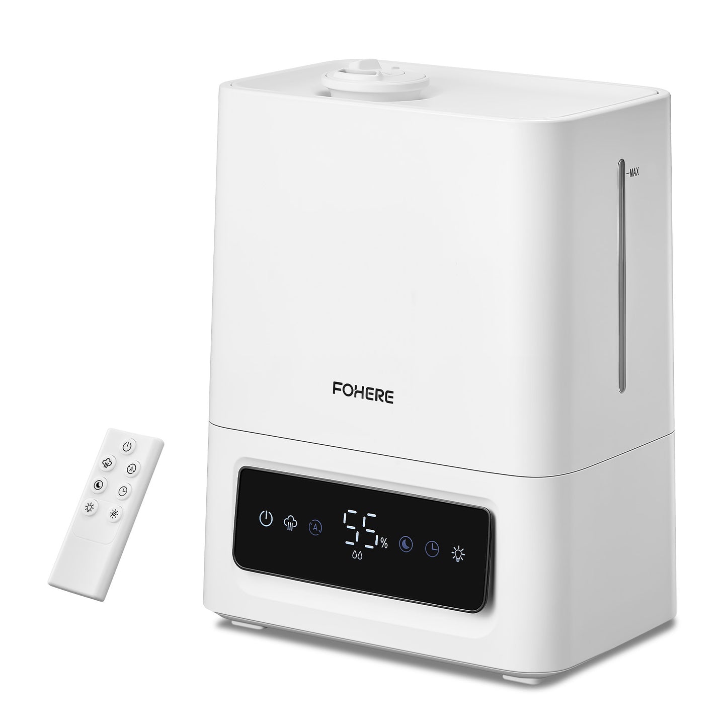 FOHERE 6L Luftbefeuchter für Schlafzimmer und Zuhause, Kaltnebel-Luftbefeuchter für große Räume, 60 Std. extrem leise Laufzeit für Babys und Pflanzen, intelligenter Feuchtigkeitssensor, schnelle Linderung von Symptomen, 16 Std. Timer, Öldiffusor, Weiß