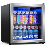 FOHERE 48 Can Beverage Refrigerator Cooler, 1.3 Cu.ft Mini Fridge, Wine Chiller for Bar/Office/Home, New, Reversible Door, 18.30x16.90x16.30 inches