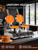 FOHERE 2400W Commercial Waffle Maker, Double-Head Waffle Machine, Non-Stick Stainless Steel Waffle Iron with Temp & Time Control, for Restaurants & Cafe