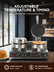 FOHERE 2400W Commercial Waffle Maker, Double-Head Waffle Machine, Non-Stick Stainless Steel Waffle Iron with Temp & Time Control, for Restaurants & Cafe