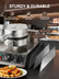 FOHERE 2400W Commercial Waffle Maker, Double-Head Waffle Machine, Non-Stick Stainless Steel Waffle Iron with Temp & Time Control, for Restaurants & Cafe