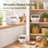 Fohere 20L Ingredient Storage Bin, 2 x 10L Dispenser Bin with Spoon, PP Material, Stackable For Saving Space, Rice, Cereal, Flour, Grain, Pet Food