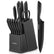 Knife Block Set, FOHERE 13 Pcs Self Sharpening Knife Set, High Carbon Stainless Steel BO Oxidation Knife Set with Anti-slip Handle, Dishwasher Safe, Matte Gray