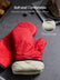 Oven Mitts, Heat Resistant Kitchen Oven Gloves 572°F, Non-Slip Silicone Surface, Extra Long Flexible Thick Mitts for Kitchen , Cooking , Baking , BBQ , Grid Red