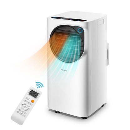 FOHERE 12000 BTU mobile Klimaanlage mit Heizfunktion für Räume bis 42 m², 4-in-1 Ganzjahres-AC mobiles Klimagerät mit Fernbedienung und Fensterkit, Weiß