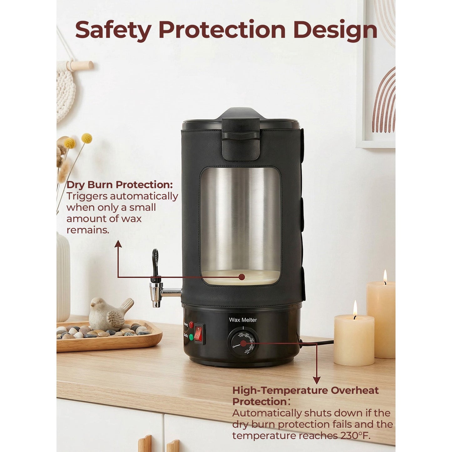 FOHERE 20lb Large Wax Melter for Candle Making, 9-Piece Electric Candle Maker Kit with Temp Control