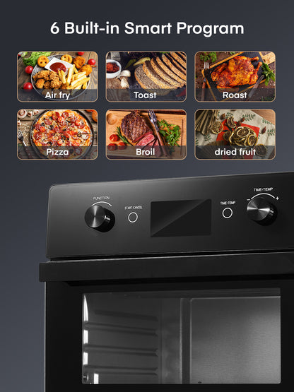 FOHERE Heißluftfritteusen-Toasterofen-Kombi, 20QT smarter Konvektionsofen für die Arbeitsplatte, 7 Kochfunktionen zum Braten, Backen, Grillen, Heißluftfrittieren, inklusive gratis Zubehör, 1800W
