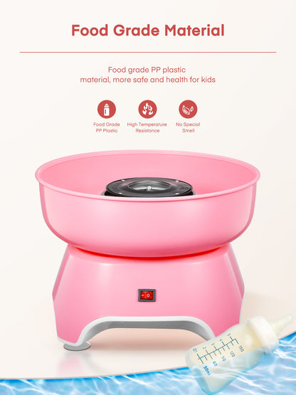 FOHERE Zuckerwattemaschine mit Holzstäbchen und Zuckerschaufel, einfach zu bedienen, Geschenk für Kindergeburtstage