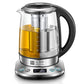 Electric Kettle with Temperature Control and Tea Infuser, FOHERE 1.7L Electric Tea Kettle, Glass and Stainless Steel Hot Tea Water Kettle, 2Hr Keep Warm, 6 Presets for Herbal, Green, Coffee, Black
