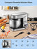 Stand Mixer FOHERE, 6-Speed Stainless Steel Mixer with Dough Hook, Mixing Beater, Wire Whip, Dishwasher-safe , Tilt-Head Kitchen Dough Mixers for Cake, 5.8 QT Electric Home Cooking Kitchen Mixer