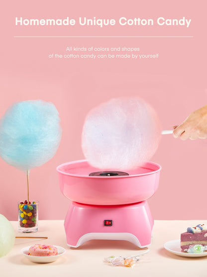 FOHERE Zuckerwattemaschine mit Holzstäbchen und Zuckerschaufel, einfach zu bedienen, Geschenk für Kindergeburtstage