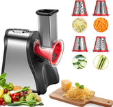 FOHERE Electric Cheese Grater Shredder, Electric Vegetable Slicer Professional Salad Shooter for Home Kitchen Use, One-Touch Easy Control, Salad Maker Machine for Vegetables, Cheeses, BPA-Free, Red