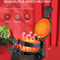 1400w quadruple-sided heating, Waffle Maker, Belgian Waffle Maker Iron 180° Flip Double Waffle, 8 Slices, Rotating & Nonstick Plates, Removable Drip Tray, Cool Touch Handle, Black, 1400W