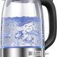 FOHERE Water Electric Kettle, 1.7L 1200W, Coffee & Tea Kettle Borosilicate Glass, Wide Opening, Auto Shut-Off, Cool Touch Handle, Base Detachable, LED Light. 360° Rotation, Boil Dry Protection
