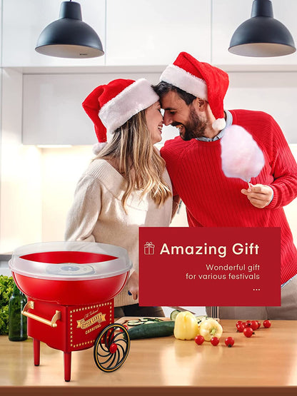 amazing gift, FOHERE Cotton Candy Machine for Kids, Nostalgia Cotton Candy Maker Include Sugar Scoop and 10 Cones, Homemade Sweets for Birthday Parties, Children's Day, Christmas Day and Wedding