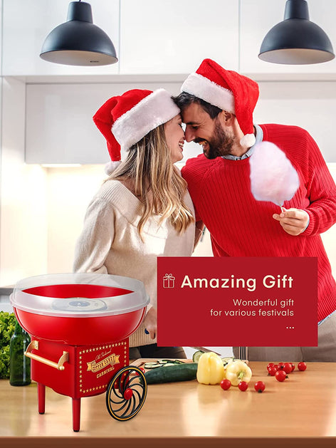 amazing gift, FOHERE Cotton Candy Machine for Kids, Nostalgia Cotton Candy Maker Include Sugar Scoop and 10 Cones, Homemade Sweets for Birthday Parties, Children's Day, Christmas Day and Wedding