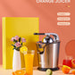 orange juice, FOHERE Citrus Juicer Electric Orange Juicer Squeezer with Humanized Handle, Powerful 160W Silent Motor Stainless Steel BPA-Free, Two Size Cones for Grapefruits, Orange and Lemon, Silver