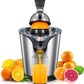 FOHERE Citrus Juicer Electric Orange Juicer Squeezer with Humanized Handle, Powerful 160W Silent Motor Stainless Steel BPA-Free, Two Size Cones for Grapefruits, Orange and Lemon, Silver