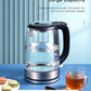 FOHERE Water Electric Kettle, 1.7L 1200W, Coffee & Tea Kettle Borosilicate Glass, Wide Opening, Auto Shut-Off, Cool Touch Handle, Base Detachable, LED Light. 360° Rotation, Boil Dry Protection