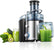 Juicer Machines, FOHERE 1000W Juicer Whole Fruit and Vegetables, Quick Juicing Easy to Clean, 75MM Large Feed Chute, Dual Speed Setting and Non-Slip Feet, Silver