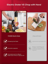 electric grater, FOHERE Electric Cheese Grater Shredder, Electric Vegetable Slicer Professional Salad Shooter for Home Kitchen Use, One-Touch Easy Control, Salad Maker Machine for Vegetables, Cheeses, BPA-Free, Red