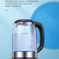 FOHERE Water Electric Kettle, 1.7L 1200W, Coffee & Tea Kettle Borosilicate Glass, Wide Opening, Auto Shut-Off, Cool Touch Handle, Base Detachable, LED Light. 360° Rotation, Boil Dry Protection