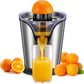 FOHERE Orange Juice Squeezer Electric Citrus Juicer with Two Interchangeable Cones Suitable for orange, lemon and Grapefruit, Brushed Stainless Steel