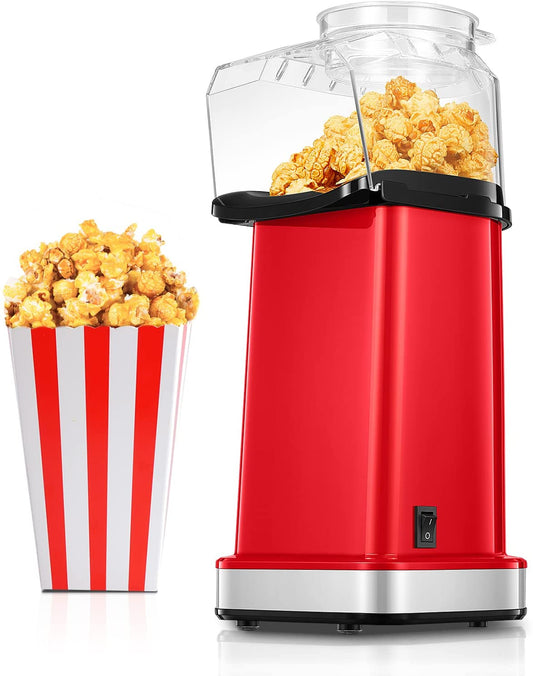 FOHERE 1400W Hot Air Popcorn Maker, 18 Cups/4.5 Quart, Popcorn Popper with Measuring Cup, 2min Fast Popping, Electric Pop Corn Maker, Quick Snack, No Oil Needed