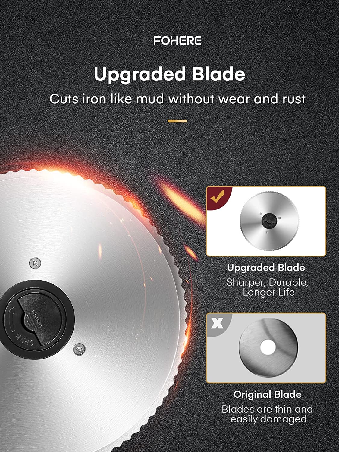 upgraded blade, Meat Slicer 200 Watt for Home Use, Electric Food Slicer with “Two” Upgrade 7.5" Sharp Stainless Steel Blade(Serrated + Smooth) & 0-15mm Precise Thickness Cut Deli Food, Meat, Bread, Fruit, Vegetable