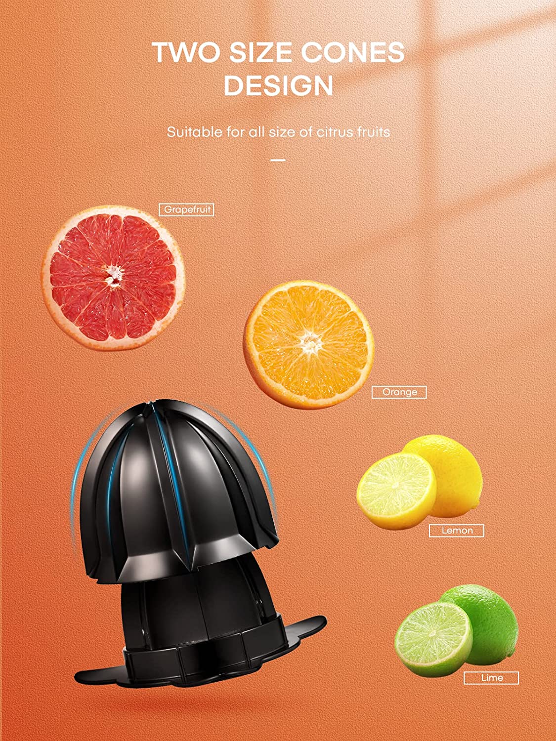 FOHERE Orange Juice Squeezer Electric Citrus Juicer with Two Interchan –  Fohere