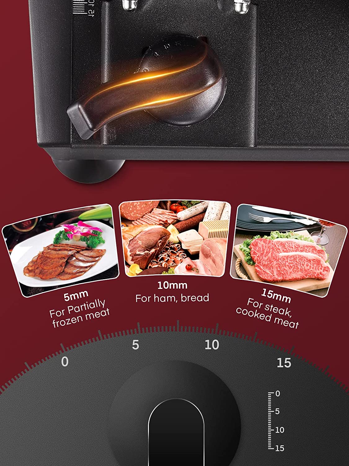 very sharp blade, Meat Slicer 200 Watt for Home Use, Electric Food Slicer with “Two” Upgrade 7.5" Sharp Stainless Steel Blade(Serrated + Smooth) & 0-15mm Precise Thickness Cut Deli Food, Meat, Bread, Fruit, Vegetable