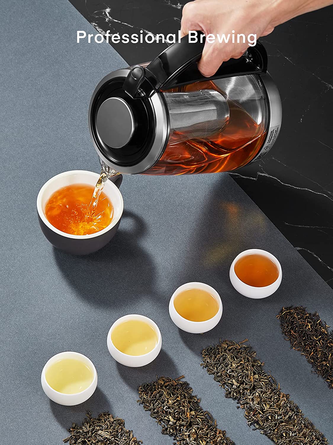 Electric Kettle with Temperature Control and Tea Infuser, FOHERE