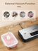 Vacuum Sealer Machine, FOHERE 70KPa Automatic Food Sealer With 2 Modes, Air Sealing System for Food Storage, External Suction Pipe for Jar Food Storage, Touch Screen, Led Indicator Lights(Silver)