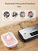 Vacuum Sealer Machine, FOHERE 70KPa Automatic Food Sealer With 2 Modes, Air Sealing System for Food Storage, External Suction Pipe for Jar Food Storage, Touch Screen, Led Indicator Lights(Silver)