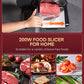 200w food slicer for home, Meat Slicer 200 Watt for Home Use, Electric Food Slicer with “Two” Upgrade 7.5" Sharp Stainless Steel Blade(Serrated + Smooth) & 0-15mm Precise Thickness Cut Deli Food, Meat, Bread, Fruit, Vegetable